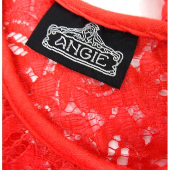 Women's Bright Orange see Thru Lace Tank Top size Medium NWT - Picture 3 of 5